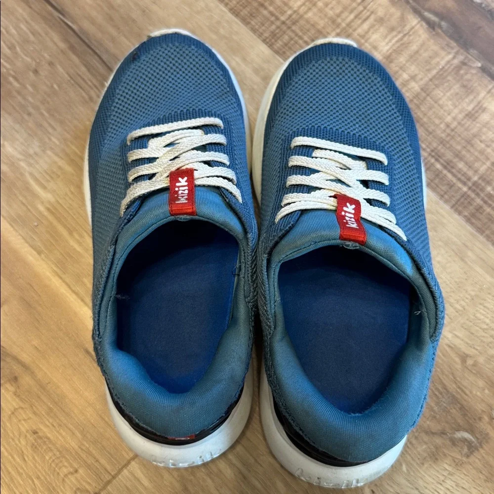 Kids Blue Mesh Sneakers with White Sole